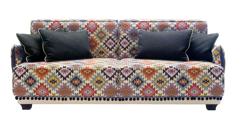 LA PAZ, kanapa z tapicerką inspirowaną folklorem Ameryki Południowej, MOŚCICCY, mosciccy.pl