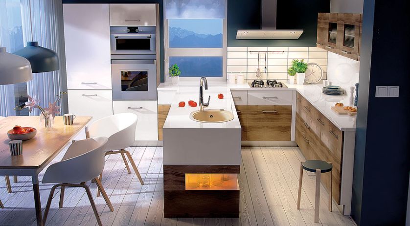 Podmiejski szyk – podświetlana wyspa z baterią Hortensja, DEANTE