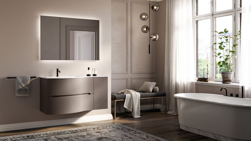 nowoczesna łazienka w stonowanych kolorach