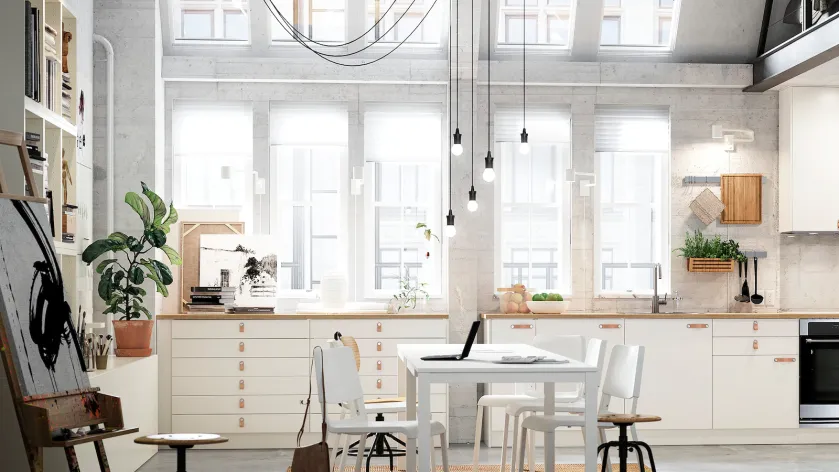 kuchnia w ocieplonym stylu loftowym