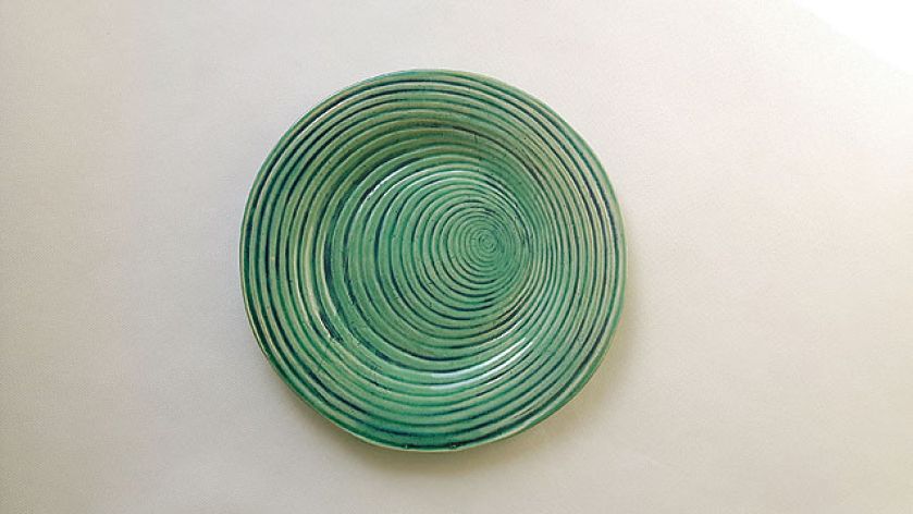 Turkusowo-granatowy talerz, H T CERAM/ Dawanda, pl.dawanda.com