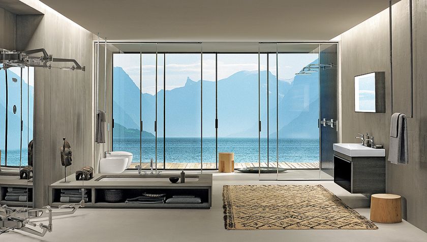 Kolekcja Citterio z umywalką za 2402 zł i szafką (czarny dąb plus szkło) za 3824 zł, do