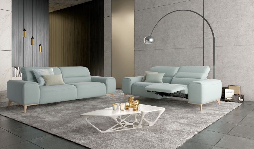 KAMENA, sofa ma elektryczny zagłówek i podgrzewane siedzisko, ROM, dystrybutor Xofa, rom.be