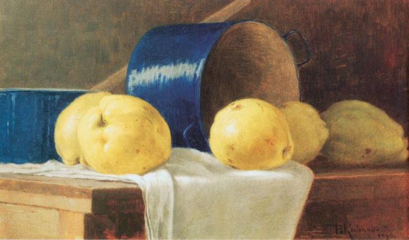 Roman Kochanowski, Martwa natura z pigwami 1896 r., własność prywatna.