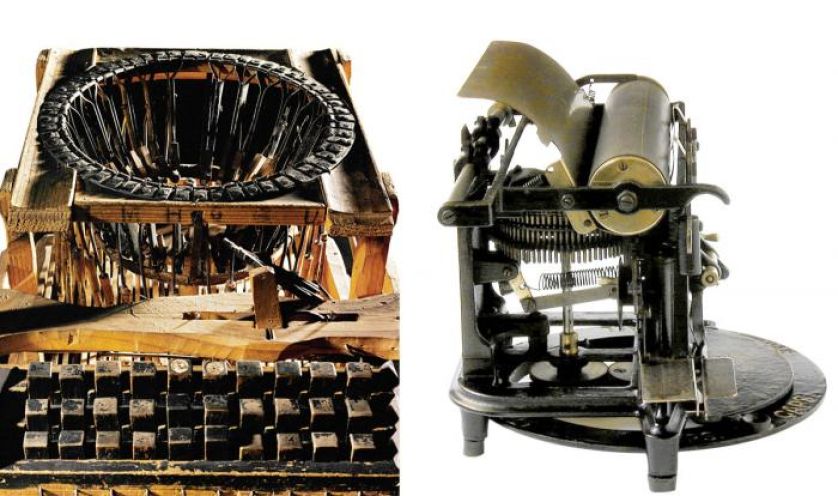 Maszyna wynaleziona w 1864 r. przez stolarza Pettera Mietterhofera, Technisches Museum, Wiedeń, EK PICTURESModel Edison