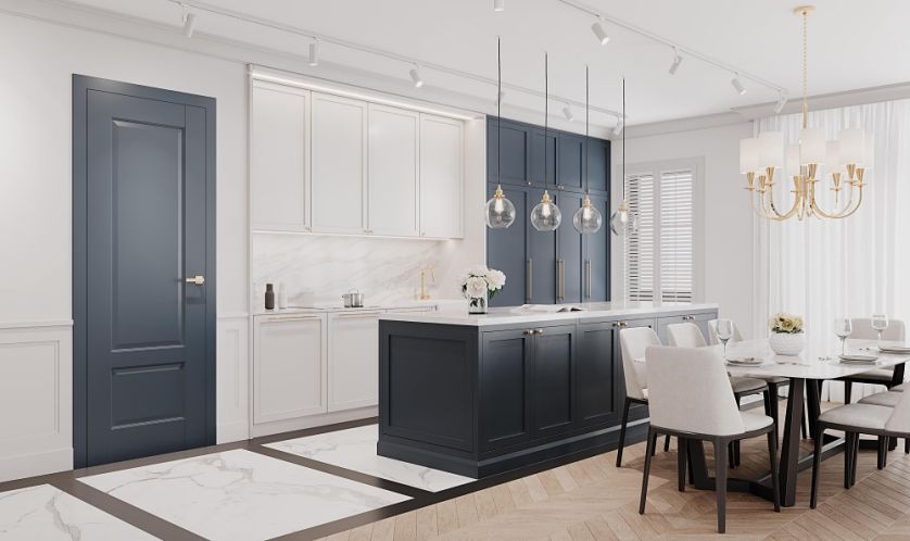 drzwi wewnętrzne granatowe