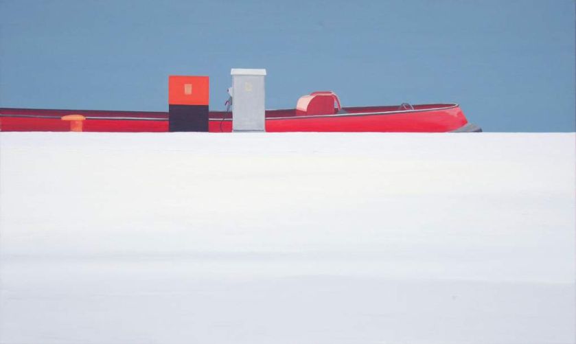 Czerwona łódź , 2013 r. Morze spokoju Tomasza Kołodziejczyka