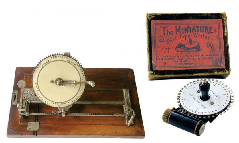 Diskret, prosta w obsłudze niemiecka maszyna z początku XX w., www.typewritermuseum.orgJedna z najmniejszych maszyn, jaka