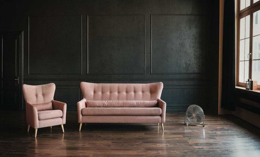 Fotel Uma w kolorze pudrowego różu, OPTISOFA