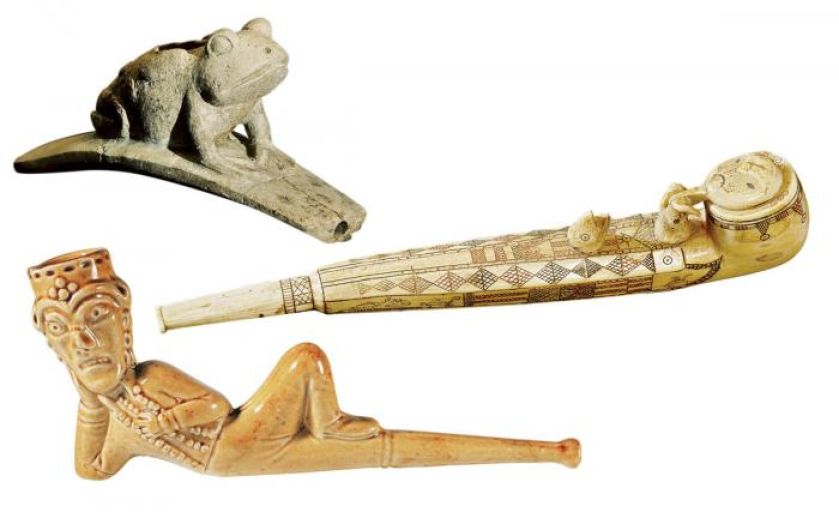 Fajka w kształcie ropuchy, 300 lat p.n.e., Ameryka, Ohio State Museum, FORUM. Ceramiczna angielska fajka,