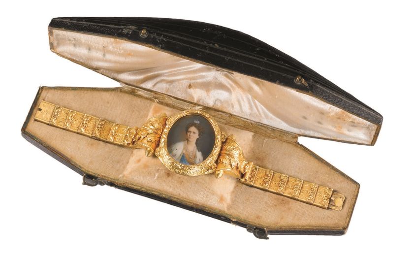 Złota bransoletka z wizerunkiem carycy Marii Romanowej, ok. 1875 r.