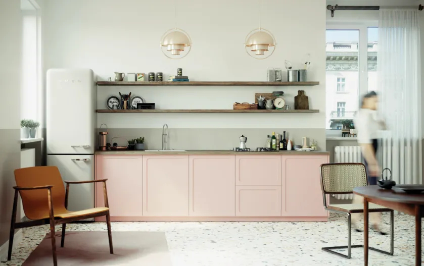 różowe meble kuchenne