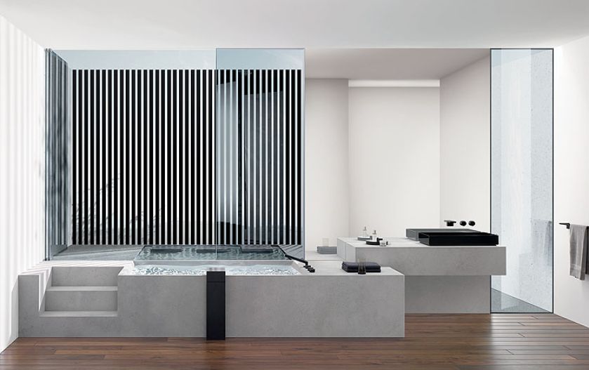 Czarne dodatki – bateria Deque z matowym wykończeniem. DORNBRACHT