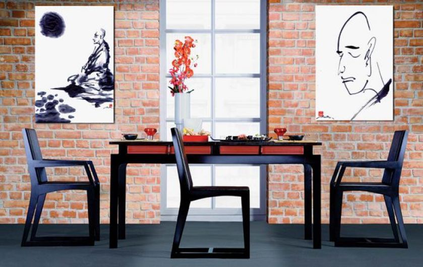 Jadalnia Kokeshi inspirowana sztuką japońską. Pod blatem stołu (1499 zł) są praktyczne szuflady (199 zł/cztery