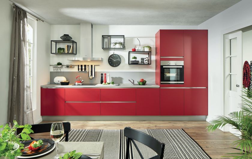 czerwone meble kuchenne