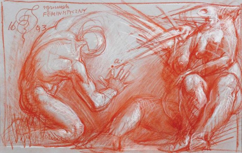 Franciszek Starowieyski Rysunek feministyczny , 1993 r., cw 6000 zł, REMPEX