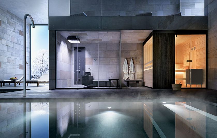 Proponuje saunę parową ze szklanymi drzwiami i ścianami, wszystko na wymiar. Cena od 30 971 zł. Sauna fińska