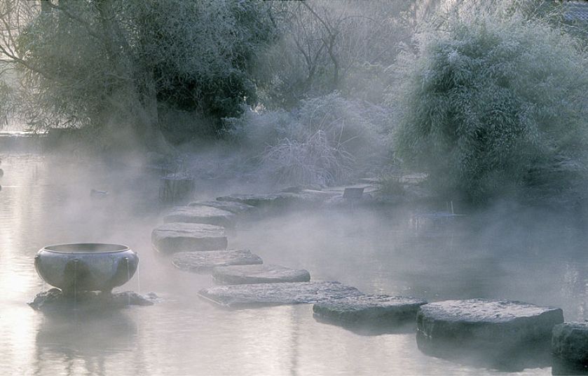 Zima w japońskim ogrodzie