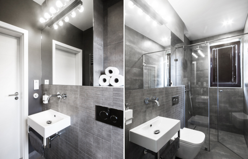 Jasne, przestronne wnętrze w nowoczesnym wydaniu. Choć w całej stylistyce dominują czerń i biel, naturalne