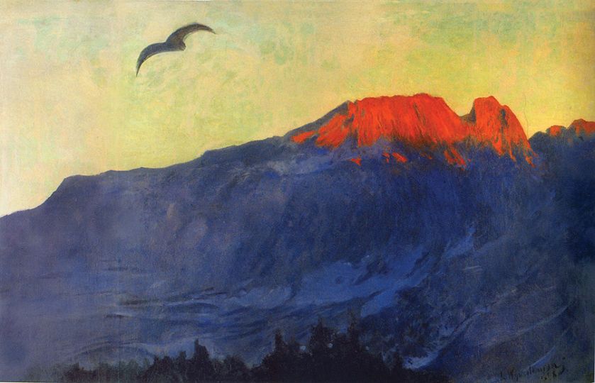 Leon Wyczółkowski Giewont o zachodzie słońca , 1898 r.