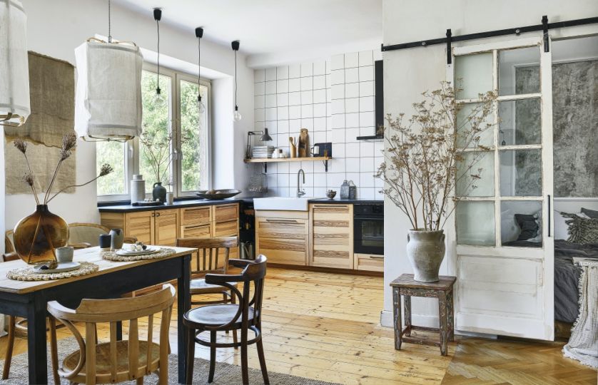 szafki kuchenne w kolorze drewna