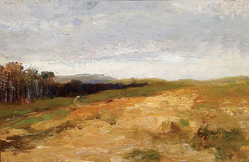 Maksymilian Gierymski Pejzaż z zagajnikiem brzozowym , 1868 r., MN w Warszawie