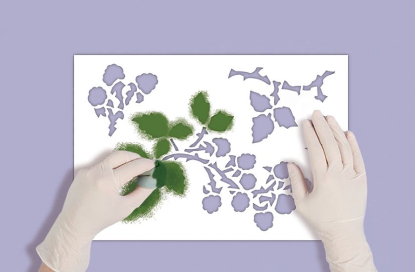 Maliny, jeżyny - szablon do malowania ścian