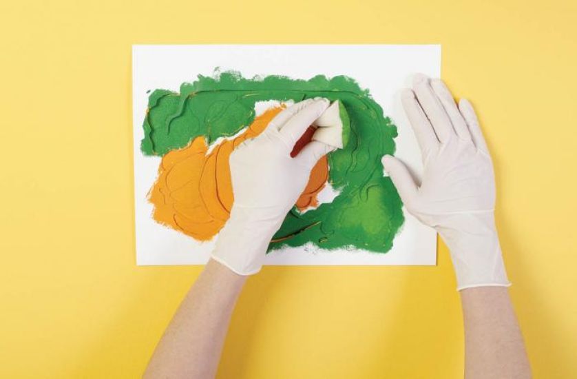 Malujemy kolejno elementy. Ozdobna dynia