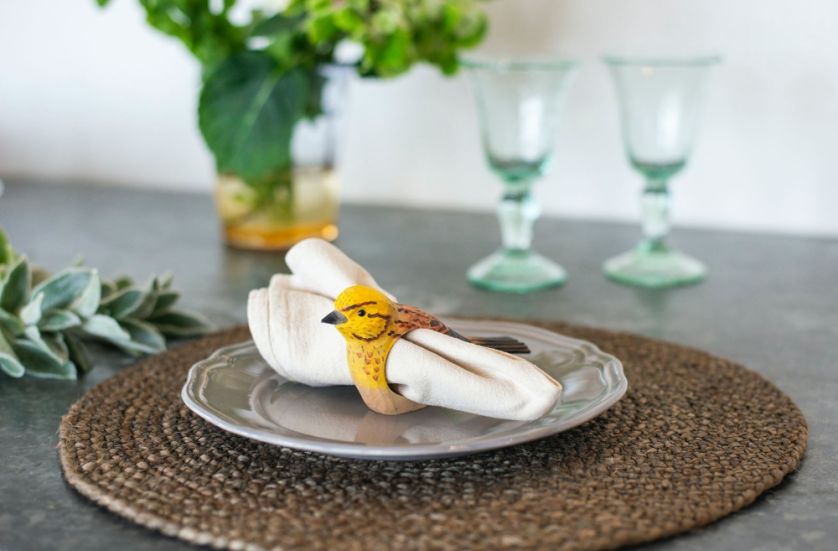 drewniane obrączki na serwetki