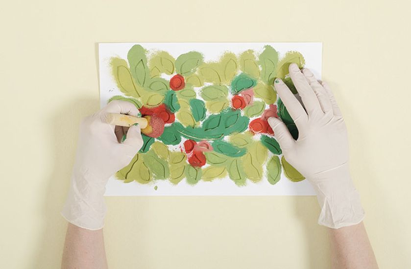 Korale jesieni do namalowania na ścianie. Szablon do pobrania.