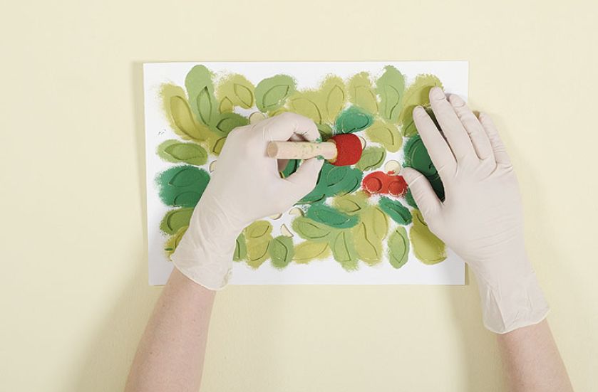 Korale jesieni do namalowania na ścianie. Szablon do pobrania.