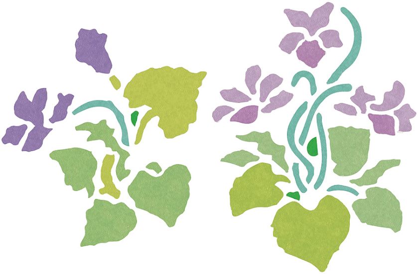 Wiosenne kwiaty - szablon do malowania