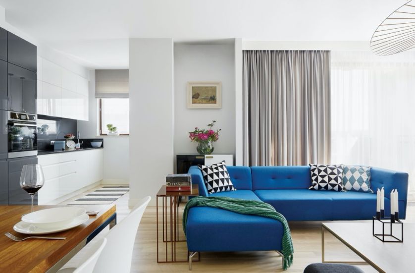 nowoczesny salon z kuchnią aranżacje