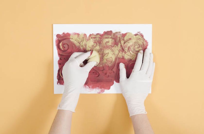 Potem malujemy Blaskiem Kalcytu. Wzór z Montmartre