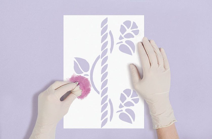 Powój - szablon do dekoracji ściany