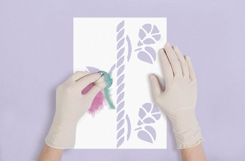 Powój - szablon do dekoracji ściany