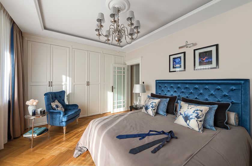 art deco wnętrza sypialnia