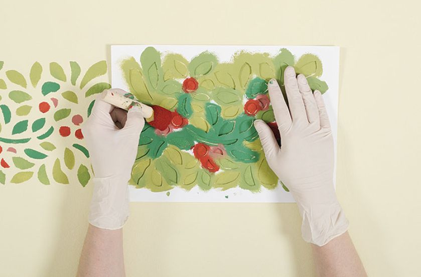 Korale jesieni do namalowania na ścianie. Szablon do pobrania.