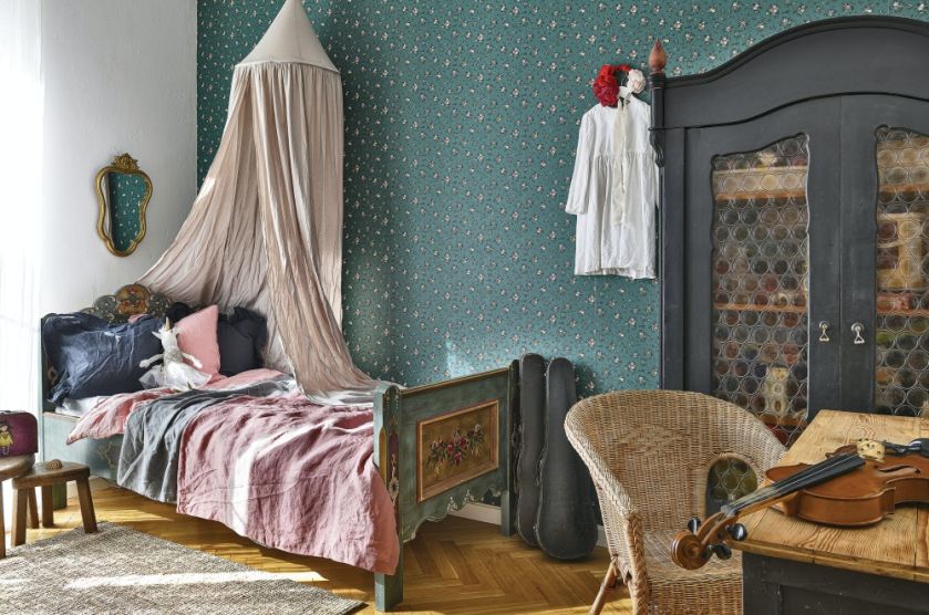 pokój dla dziewczynki zielono różowy