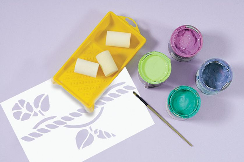 Powój - szablon do dekoracji ściany