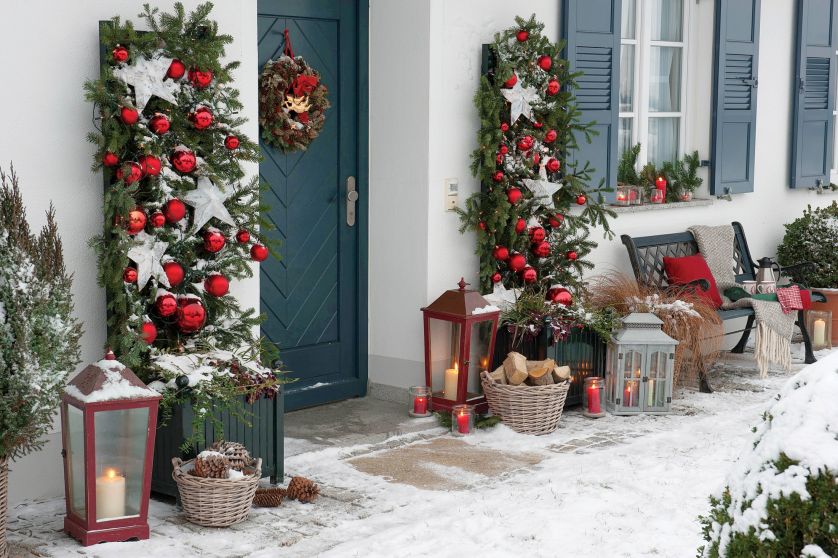 dekoracje bożonarodzeniowe na drzwi