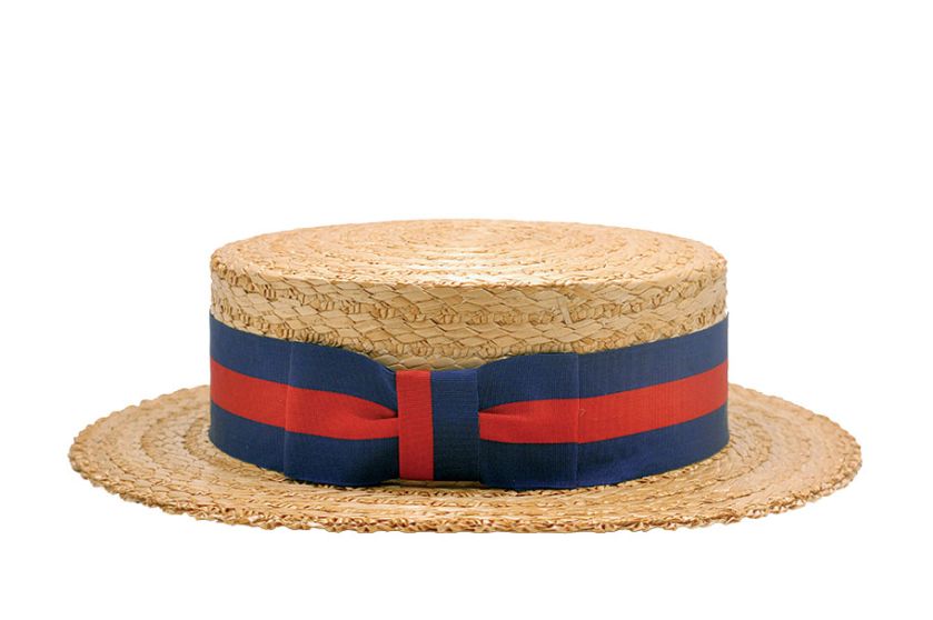 Kapelusz typu kanotier, modny w XIX wieku