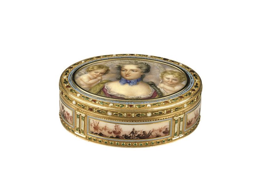 Pudełko z portretem Madame de Pompadour, XVIII w.