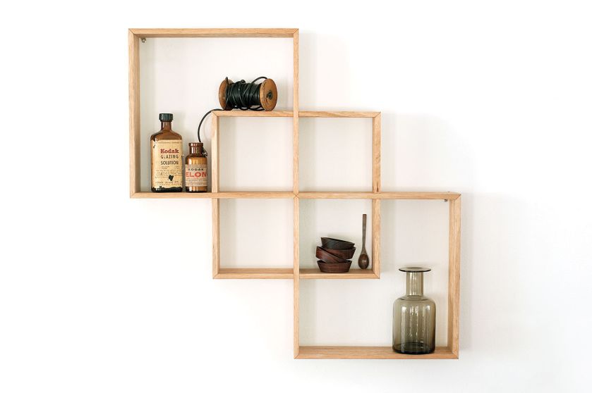 SOLID WOOD OAK 3 SHADOW BOX, półka z tasmańskiego dębu, 524 zł, ETSY, etsy.com