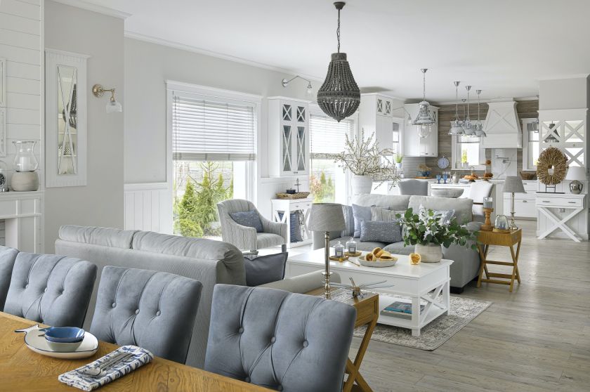 wnętrza w stylu hamptons