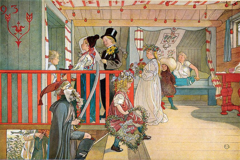 Carl Larsson Imieniny w Harbret , album W domu .