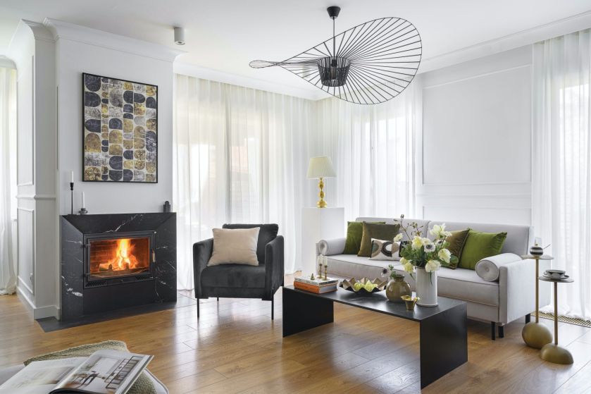 czarno-biały salon aranżacje