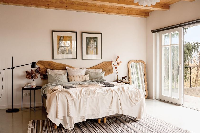 oryginalny zagłówek w sypialni