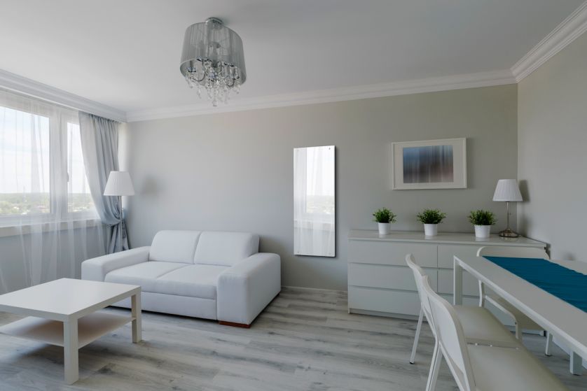 Szklany grzejnik dekoracyjny do pokoju i łazienki