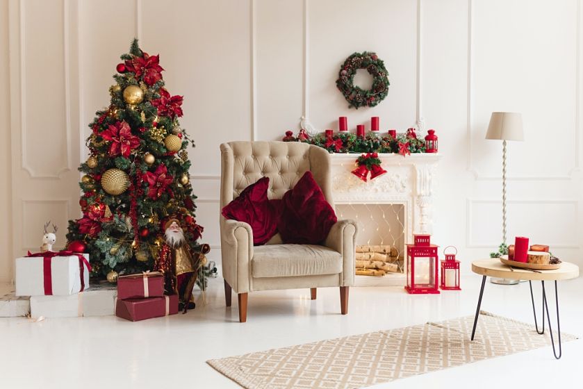 choinka złoto czerwona